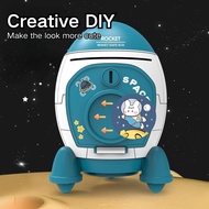 Children Money Box Rocket Piggy Bank Kids Money Saving Box Mini Digital Cash Money Box With Key