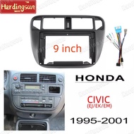 Hardingsun แผงสเตอริโอวิทยุติดรถยนต์ขนาด9นิ้วสำหรับ Honda Civic (EJ/Ek/em) 1995-2001 Android กรอบ2din แผงหน้าปัดเครื่องเล่นอุปกรณ์แท่นยึด