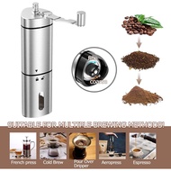 Portable Manual Stainless Steel Ground Coffee Grinder with Ceramic Core, Triangle Shape Ergonomic De
