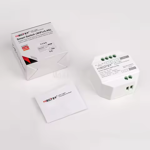 WL-SW1 MiBoxer Smart Switch (WiFi+2.4G) LED Controller RF Push AC100-240V Tuya App /Voice /Remote Co