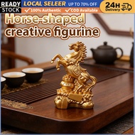 Golden Horse Statue Chinese Style Horse Statue Feng Shui Lucky Statue Home Office Desktop Ornament G