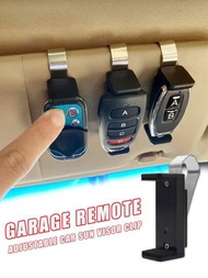通用可調式汽車遮陽板夾，用於車庫門遙控器固定鑰匙鍊套裝自動儲物組織架快速安裝47-68mm障礙閘門指令鑰匙鍵