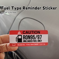 Fuel Type Reminder Sticker – Diesel / RON95 / RON97 (Paint-Safe, No Glue Residue)