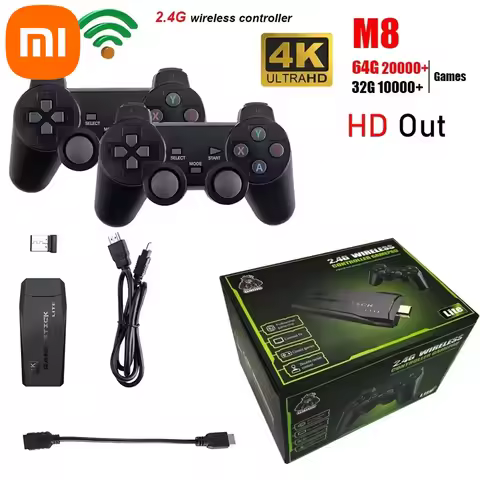 Xiaomi M8 GameConsoles 4K 2.4G Double Wireless 10000 Games 64G Retro Classic Gaming Gamepads TV Fami