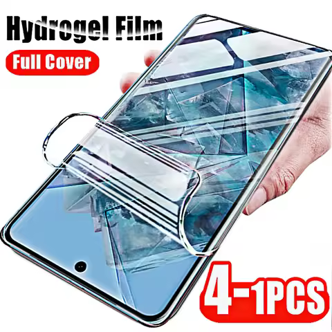 4-1PCS 999D Cuvred Soft Hydrogel Film for Google Pixel8 Pixel 8 Pro 5G 2023 Screen Protectors on Goo
