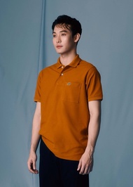 คร็อคโคไดล์เสื้อโปโลสีน้ำตาลพัมกิ้นสไปซ์ทรงเรกูล่าร์ฟิต CROCODILE PUMPKIN SPICE REGULAR FIT POLO SH