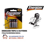 Energizer AAA Alkaline Batteries 4 Battery Pack / Triple A Batteries