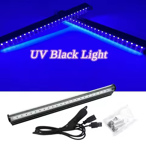 2 Packs LED UV Blacklight UV Lamp Bar Stage Blacklight Tube Portable UV Light for Fluorescence Detec