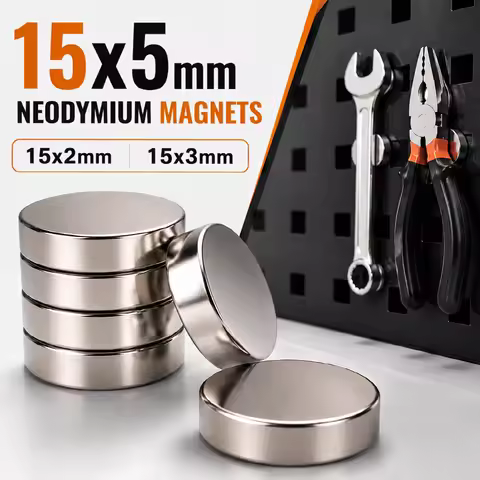 15x5mm N52 Neodymium Magnets Strong Round Disc Magnets Heavy Duty Multi-Use for Workshop Crafts DIY 