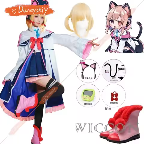 Blue Archive Saiba Momoi Cosplay Costume with Ear Headdress and Tail Girl Hoodie Jacket Coat Hallowe