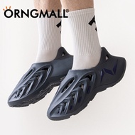 ORNGMALL รองเท้าแตะรัดส้นชายสำหรับผู้ชายแฟชั่นกลางแจ้งผู้ชายรองเท้าทรงเว้านวด EVA รองเท้าแตะชายหาดกั