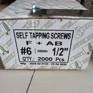 [WHOLESALE] CONTENTS 2000 PCS F+AB FH+ 6 X 1/2" [1.2CM] Lion Taping Screws Per Box Tapping Screws