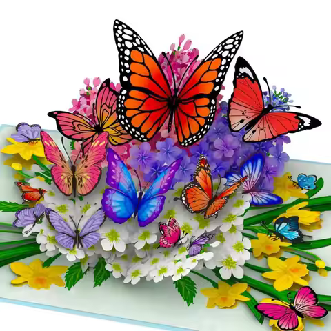 Creative Color Printing 3D Butterfly Greeting Card Fragrance Butterfly Cards 3d Popup Greeting Card 