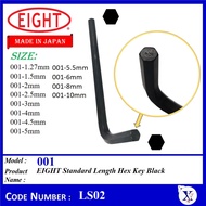 LS02 JAPAN EIGHT 001- Black Standard Length Hex Key | SIZE: 1.27, 1.5, 2, 2.5, 3, 4 , 5, 5.5, 6, 8, 