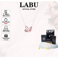 LABU Swan Necklace Rose Gold Crystal Swan Necklace Silver Women's Silver Necklace