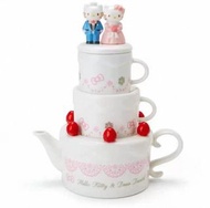 🎌日本Sanrio Hello Kitty 婚禮蛋糕造型茶具禮盒套裝