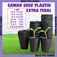 7 Size Borong UV PolyBag Fertigasi Polibag Hitam Nursery Pot Pasu Sayur Plastik Tebal Planting Bag Cawan Susu育苗盆花盆