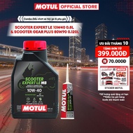 Combo MOTUL SCOOTER EXPERT LE 10W40 0.8L Scooter Lubricant and MOTUL SCOOTER GEAR PLUS 80W90 0.120L 