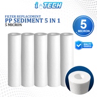 I-TECH 10" PP Sediment Filter Cartridge Set 5 in 1 Water Filter PP Cartridge Replacement - 5 Micron 