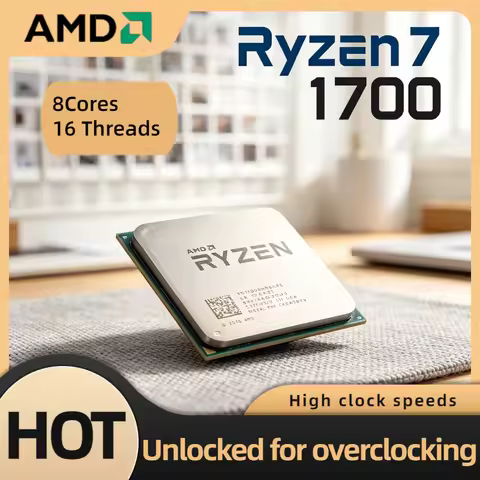 AMD Ryzen 7 1700 8 Core 16 Thread 3.0GHz Up to 3.7GHz AM4 14nm 16M L3 Cache 65W Tray CPU for Gaming 