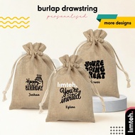 Personalised Burlap Drawstring Pouch | Travel Storage Bag Cosmetic Storage Pouch Gift