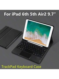 觸控板鍵盤保護殼相容於 Ipad 9.7 吋第 5 代第 6 代 2017 2018 Air 2 平板電腦鍵盤儲存附筆槽