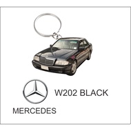 mercedes w202 black keychain 2d