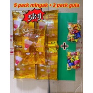 Minyak masak packet 1kg x5 dan 2pack gula