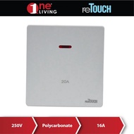 Retouch Switch M20A (M20AW) Ultra Rimless 20A Double Pole Switch White