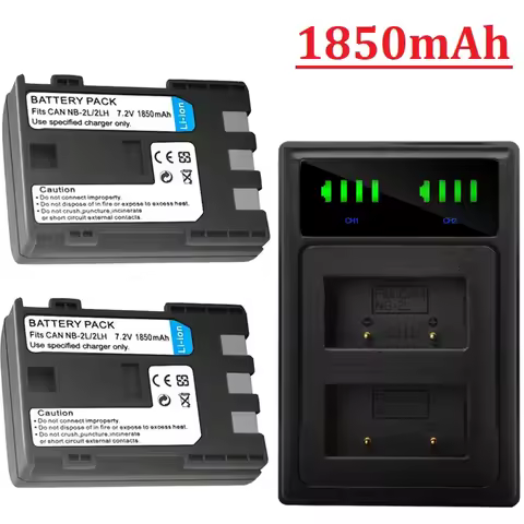 NB-2LH NB 2L 2LH NB-2L Battery + Charger 1850mah for Canon EOS Rebel XT XTi 350D 410D G7 G9 S70 S80 