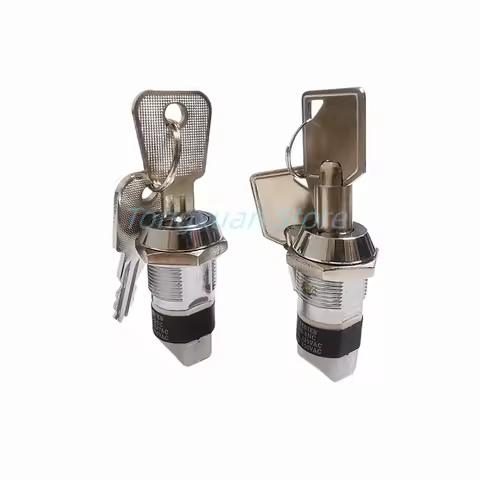 1pc 19mm Metal 4Pin ON-OFF 2 Positions DPST A Series Electronic Power Lock Key Switch 2NO 2NC 1902 4