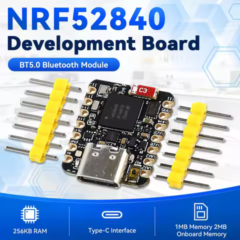 MINI NRF52840 Development Board BT5.0 Bluetooth Module MCU Main Control Board 18*21MM QSPIFlash TYPE