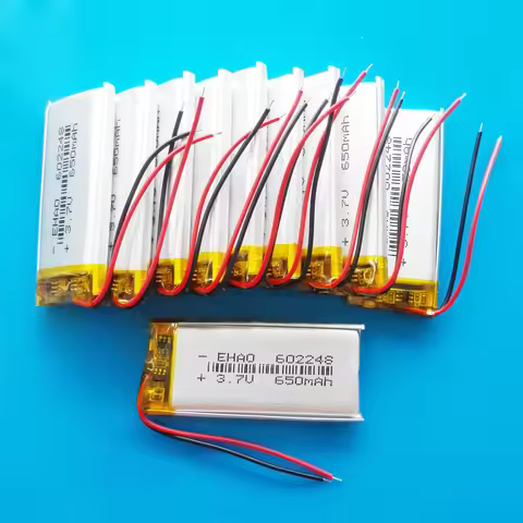 wholesale 10 pcs 3.7V 650mAh 602248 Lipo Polymer Lithium Rechargeable Battery Power for MP3 GPS Reco