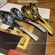 FREEYIO785BH Soup Spoons, Stainless Steel Kitchen Accessories Stirring Dessert Spoons, Household Rou