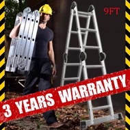 【3 Year Warranty】9FT Foldable Ladder 4x2 Multi Purpose Aluminum Ladders
