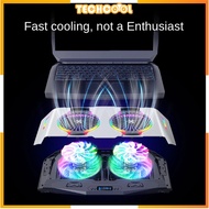 Laptop Cooler Stand RGB Lights Dual-Turbo Fans Dual-USB Silent and Wind-Powered Laptop Cooling Bracket Aluminum Alloy