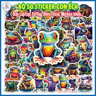 DC015 - Set of 50 Frog Decal Stickers - Cute Drawings, Waterproof, Strong Adhesion