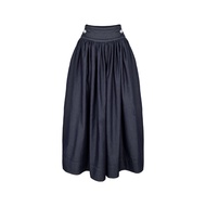 BPLUS สูง เอว ขากว้าง กางเกงยีนส์ กระโปรง หัวเข็มขัดคู่สีเดิม ผ้าไหม เดนิม กางเกงลำลอง สําหรับผู้หญิ