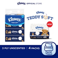 Kleenex Facial Tissue Soft Pack Teddy Soft - 3PLY (100s x 4)