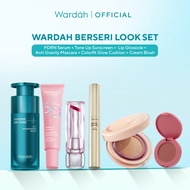Wardah Berseri Look Set-PDRN,ToneUp Sunscreen,Glow Cushion,Cream Blush,Glossicle,Anti Gravity