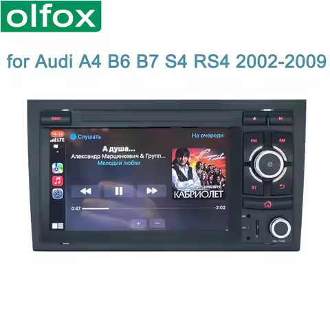 For Audi A4 B6 B7 S4 B7 B6 S4 RS4 B7 SEAT EXEO GPS Car Radio Android Auto Player 4 Ourputs Carplay A