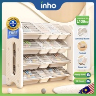 INHO L88/109cm (3/4 Layers) Cute Bear Design Kids Children Book Toy Storage Cabinet Rack