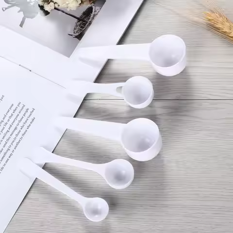 10PCS Plastic Measuring Spoons Coffee Protein Milk Powder Scoop PP White durable Kitchen Measuring S