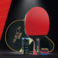 Paket Hemat Bet pingpong HUIESON 5 Stars Carbon Fiber with bola 3pcs and list bet-bat tenis meja Ori