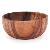yunhaoSK-Natural Handmade Solid Wooden Bowl Round Dining Room Bowl Premium Wooden Kitchen Utensils