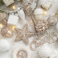 8CM Christmas Foam Painted Ball Christmas Decoration Christmas Tree Decoration Ball Champagne Christ