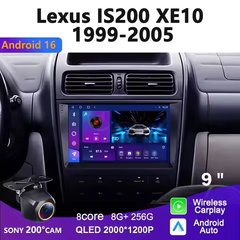 2K Incell Screen Android 16 For Lexus IS200 XE10 1999 - 2005 For Toyota Altezza XE10 1998 - 2005 Car