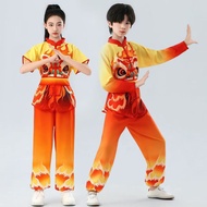 2026 traditional chinese children kung fu costume national lion print wushu kung fu uniform shaolin 