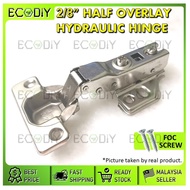 ECODIY 2/8" Half Overlay Hydraulic Hinge HEAVY DUTY Kitchen Cabinet Soft Close Hinge Concealed Door Hinge