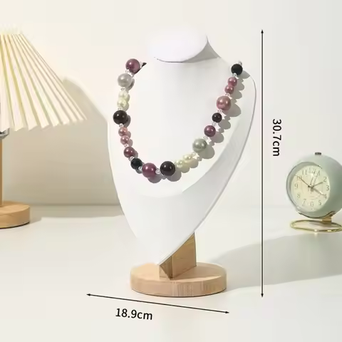 New Suede Jewelry Storage Rack Wooden 3D Display Rack Show Display Model